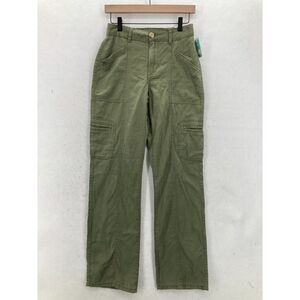 Maurices Cargo Pants Women's 0 Straight Leg Green Lyocell Blend High Rise Casual